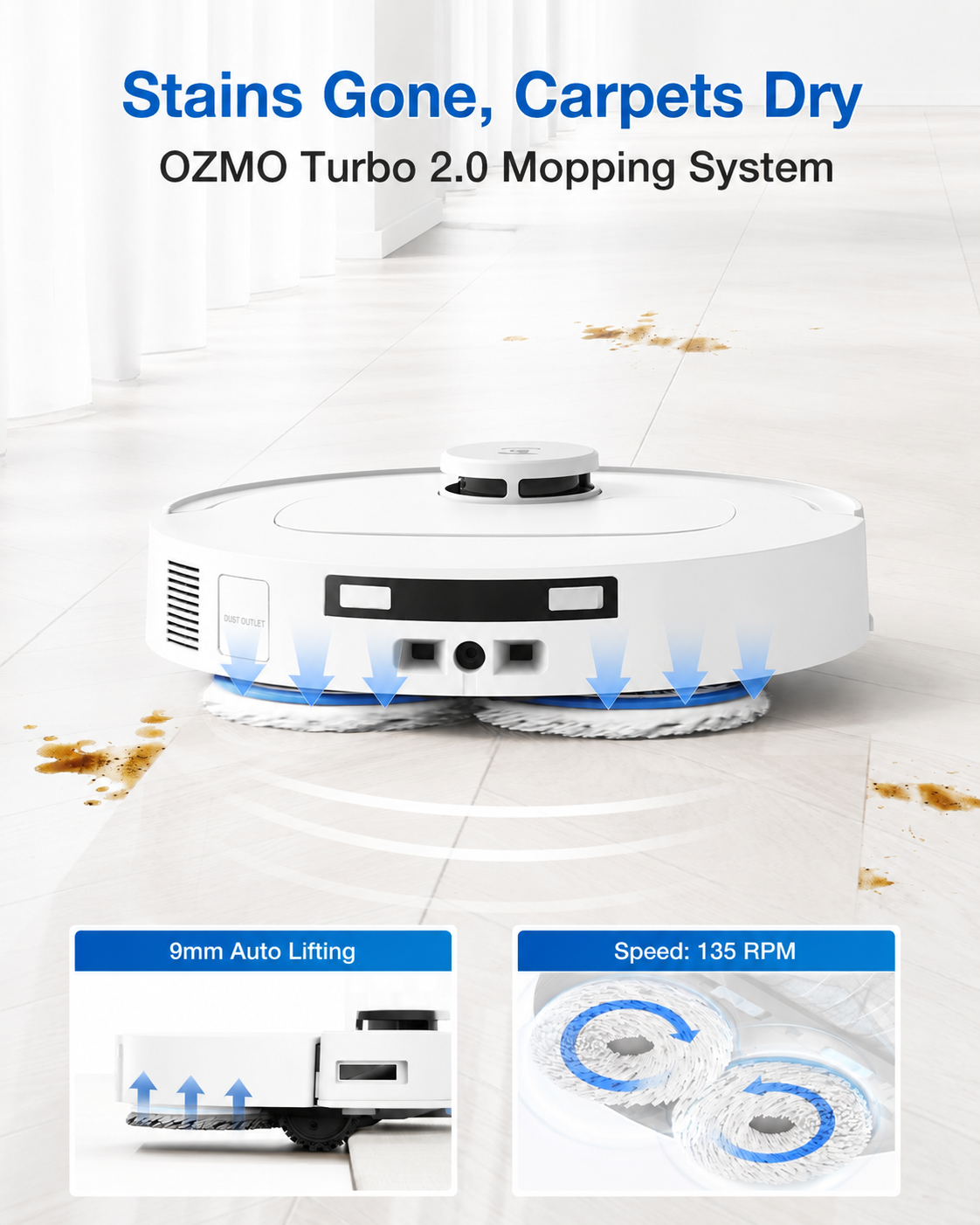 DEEBOT T30C Prime OMNI Robot Vacuum Cleaner - OMNI Station, 25,000Pa Suction, 180min Runtime