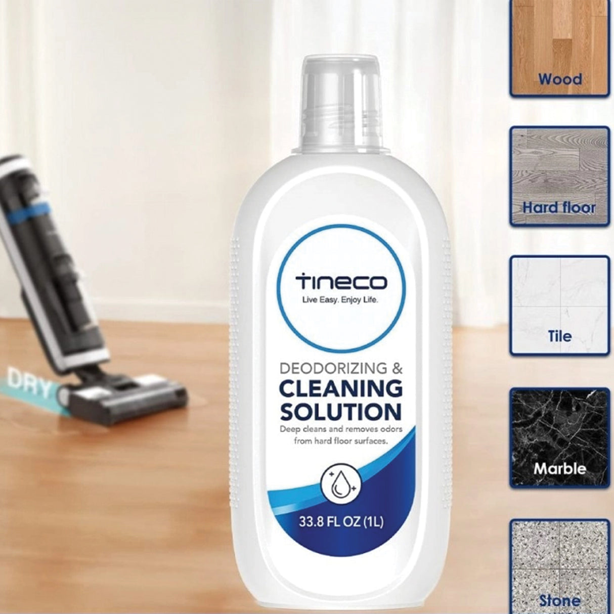 Liquid Cleaning Detergent Solution Compatible with Ecovacs - 1L Bottle