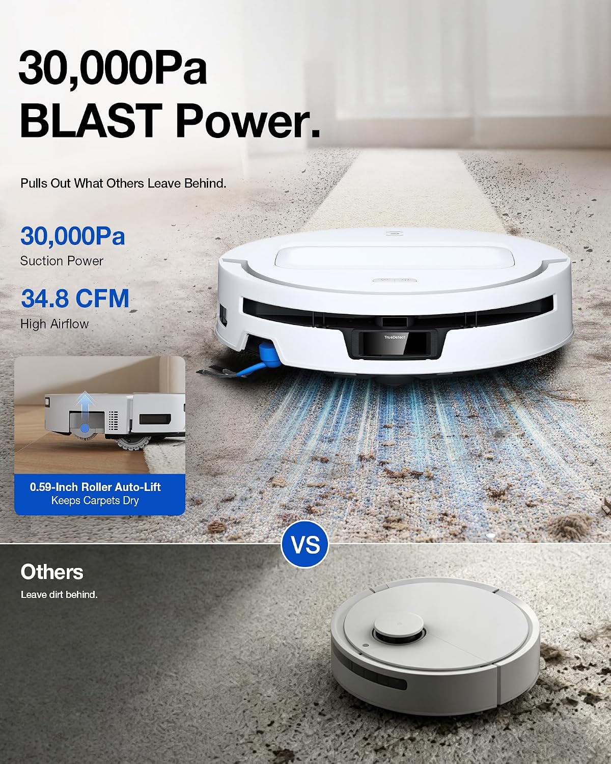 DEEBOT T90 MAX OMNI Robot Vacuum - 30,000Pa Suction,Up to 200 Min Runtime