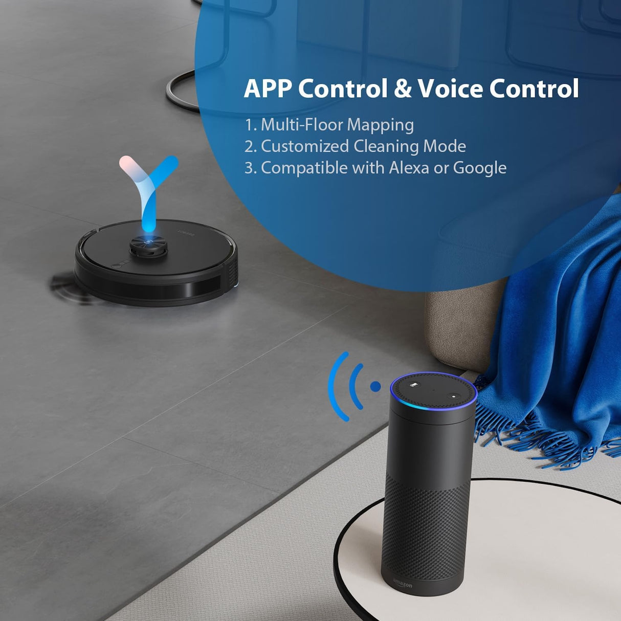 DEEBOT Y1 PRO PLUS Robot Vacuum Cleaner - 6500Pa Suction, 180min Runtime