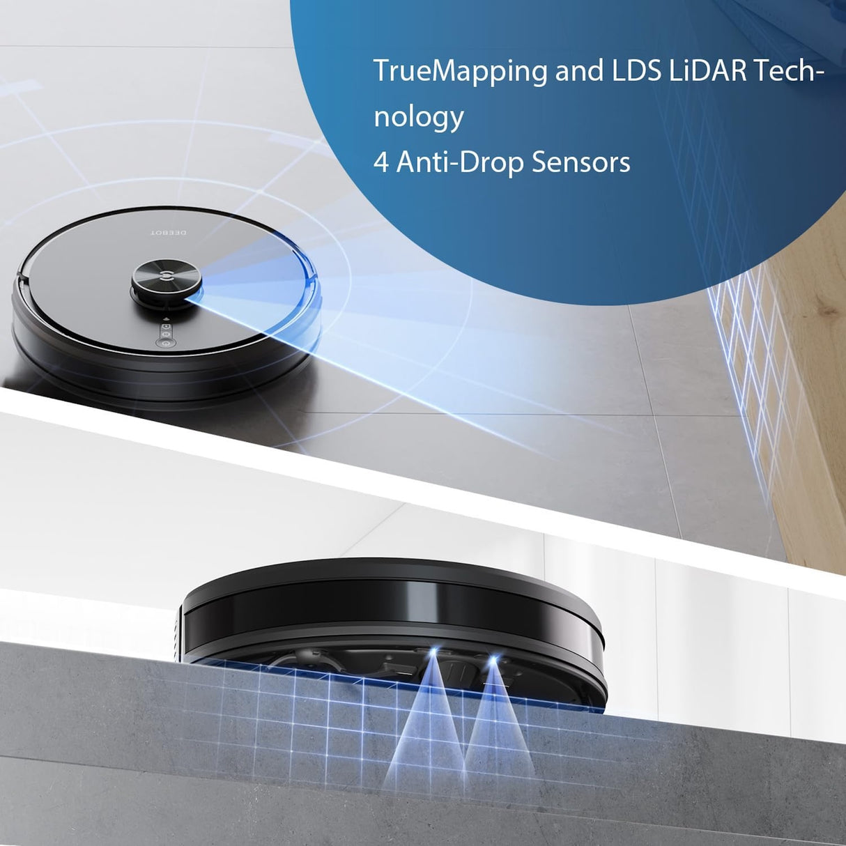 DEEBOT Y1 PRO PLUS Robot Vacuum Cleaner - 6500Pa Suction, 180min Runtime