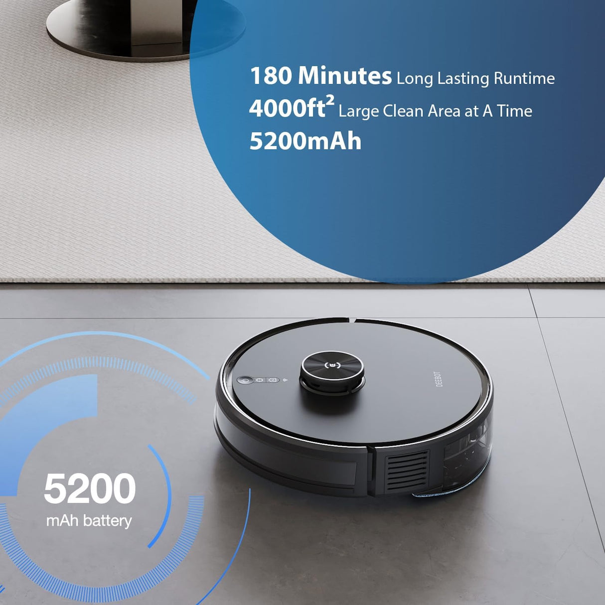 DEEBOT Y1 PRO PLUS Robot Vacuum Cleaner - 6500Pa Suction, 180min Runtime