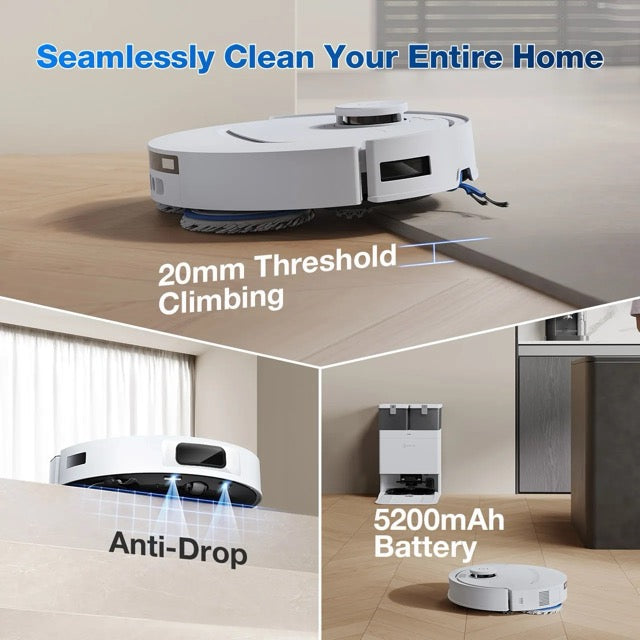 DEEBOT T30C OMNI Robot Vacuum Cleaner - OMNI Station, 20,000Pa Suction, 180min Runtime