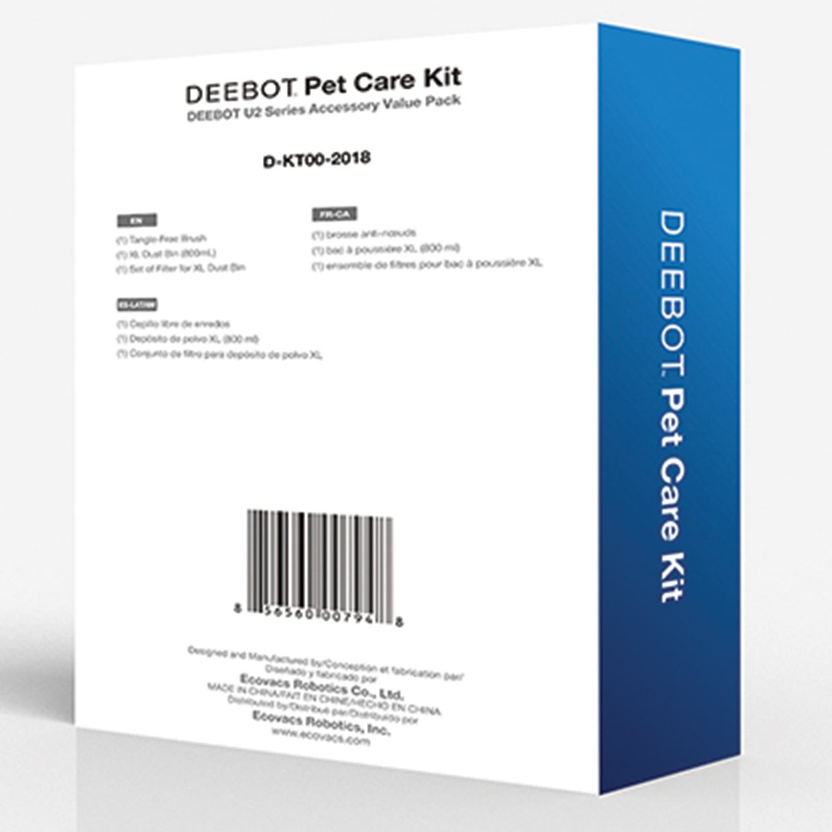 DEEBOT U2 Series Pet Care Kit - XL 800ml Dustbin, Pet Brush, Filter