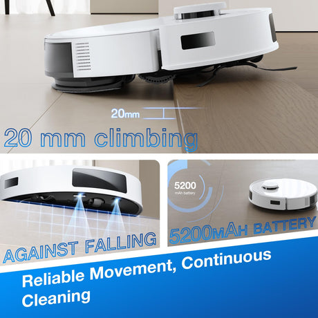 DEEBOT N20 PRO Robot Vacuum Cleaner - 8000Pa Suction, 300min Runtime