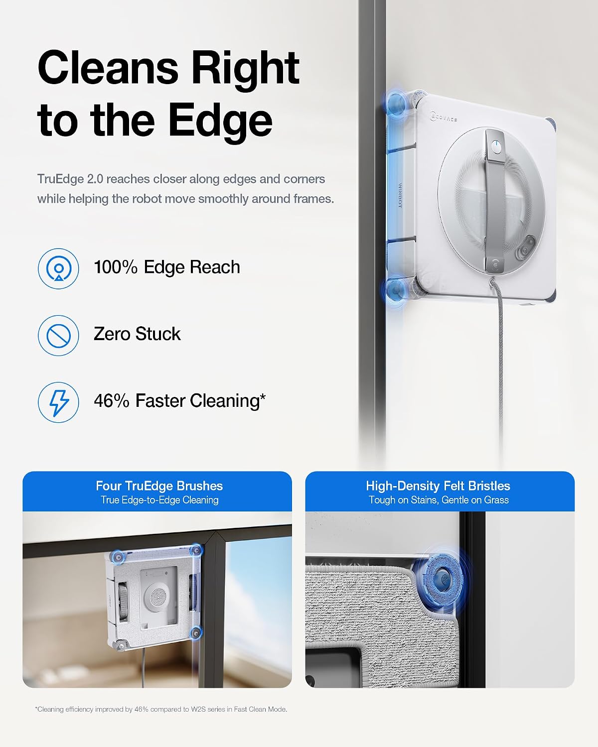 WINBOT W2S PRO OMNI Window Cleaning Robot - 10,000Pa Suction, 110min Runtime