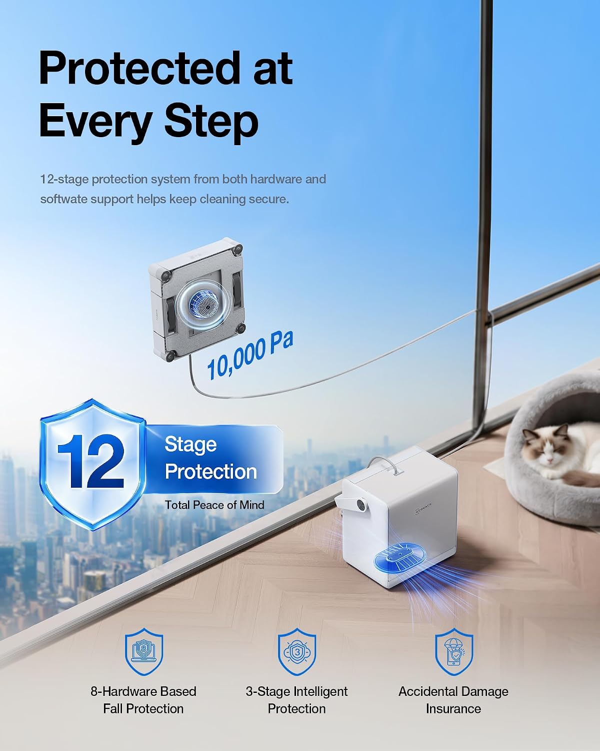 WINBOT W2S PRO OMNI Window Cleaning Robot - 10,000Pa Suction, 110min Runtime