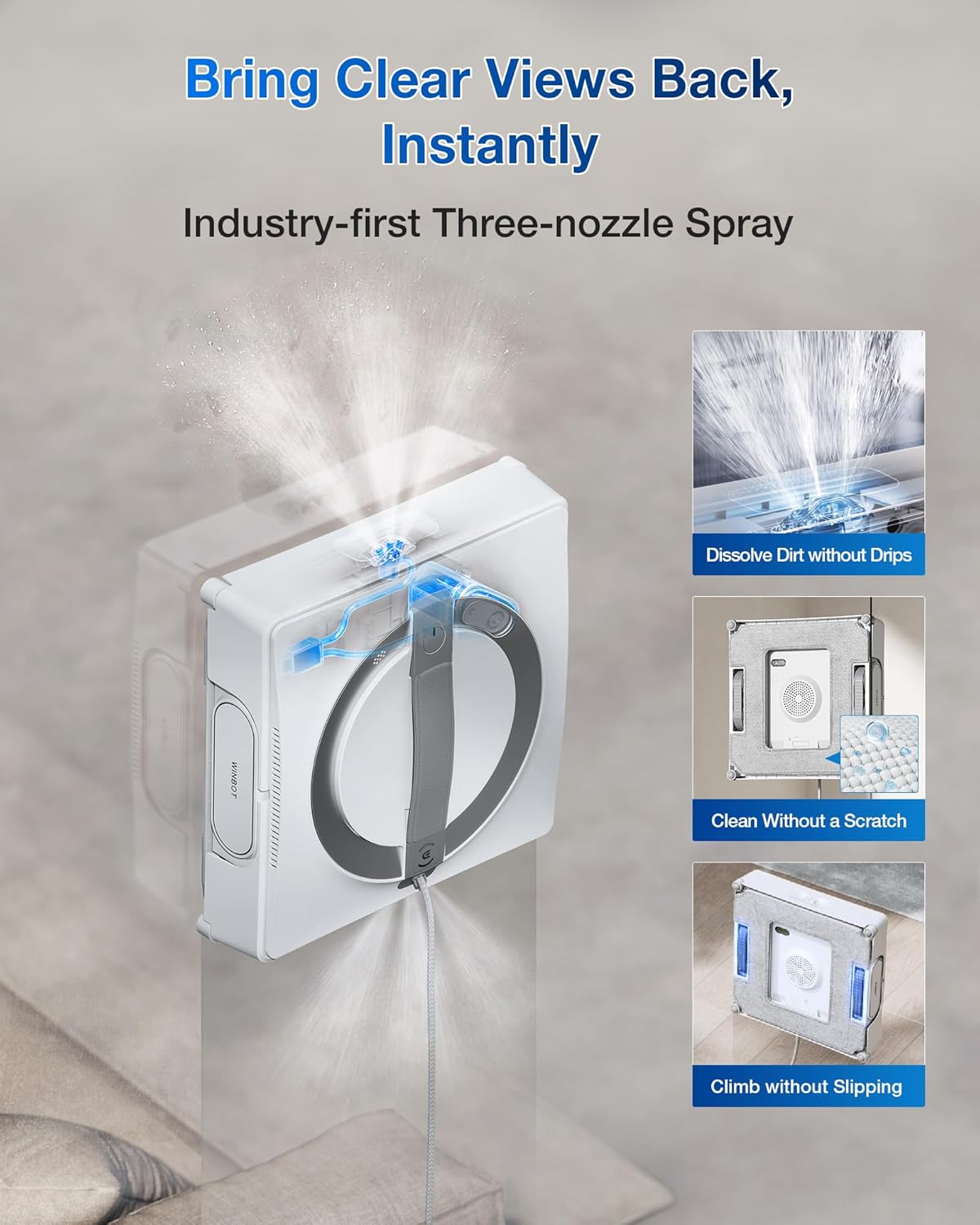 WINBOT W2 PRO OMNI Smart Window Cleaner - 110 Min Runtime, 5 500 Pa