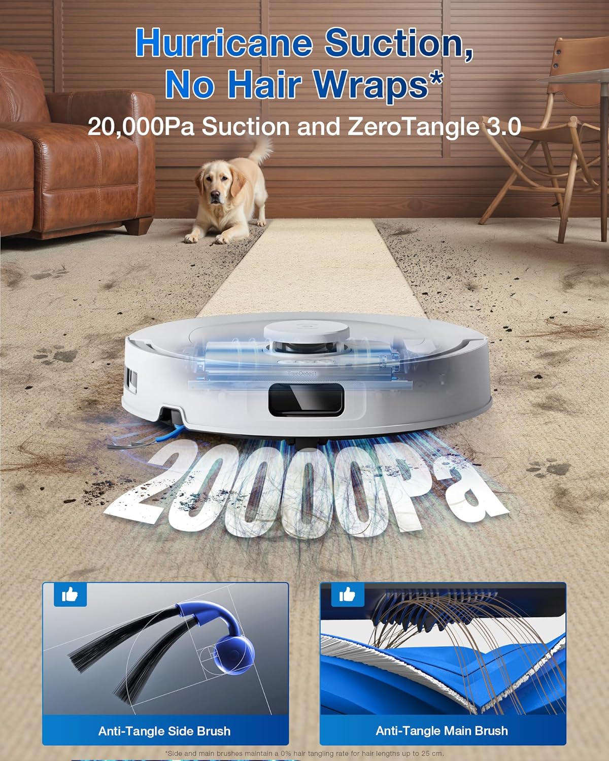 DEEBOT T30C OMNI Robot Vacuum Cleaner - OMNI Station, 20,000Pa Suction, 180min Runtime
