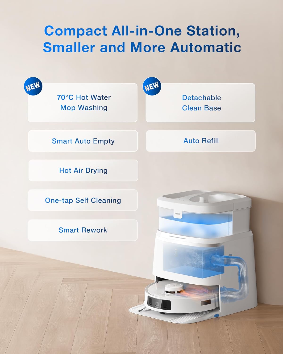 DEEBOT T30 PRO OMNI Robot Vacuum Cleaner - OMNI Station, 11000Pa Suction, 290min Runtime