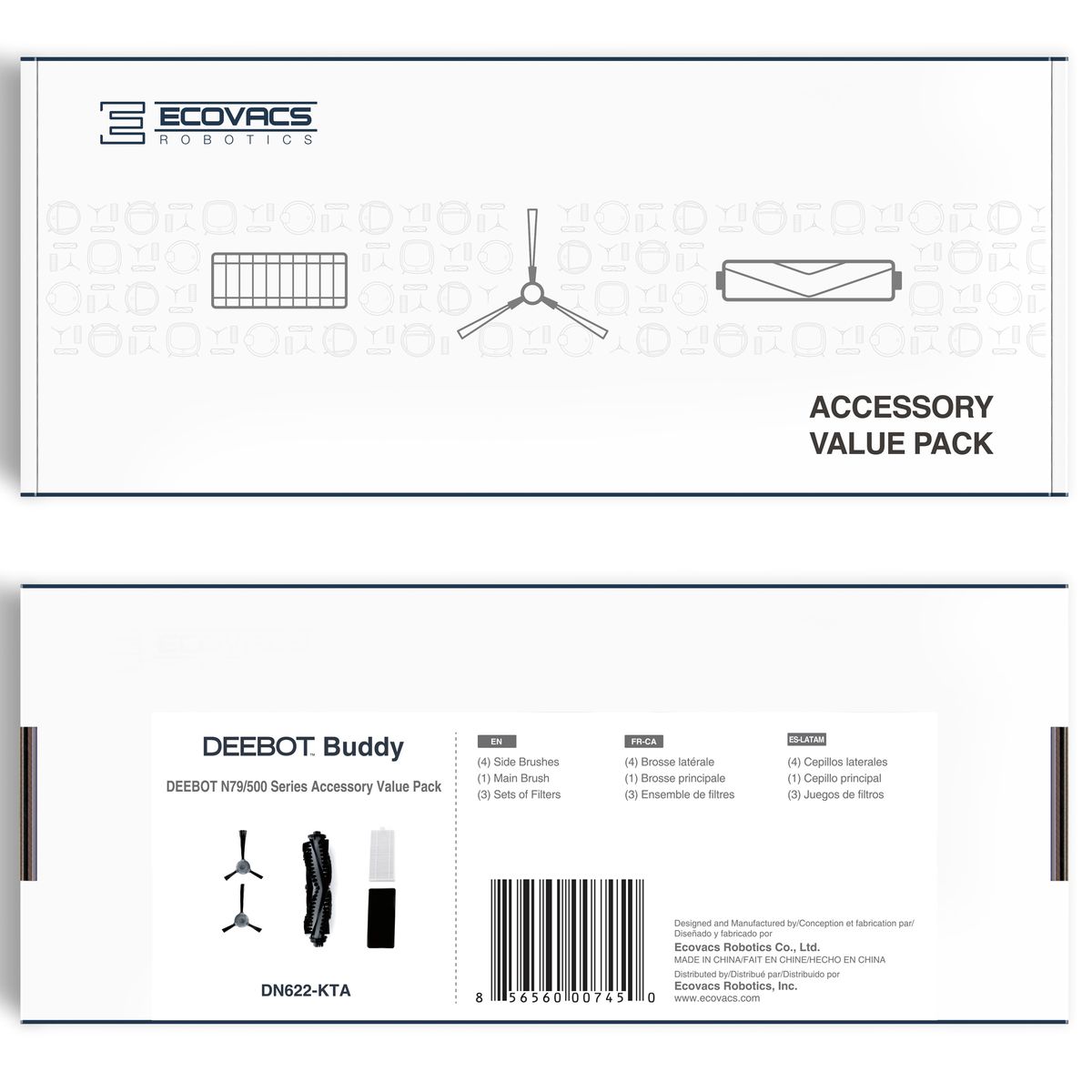 DEEBOT 500 Buddy Kit - 1 Main Brush, 4 Side Brush, 3 Filter/Sponge  - UNBOXED DEAL